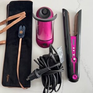 Dyson Corrale Black and Pink Hair Straightener with Travel Pouch and Stand
